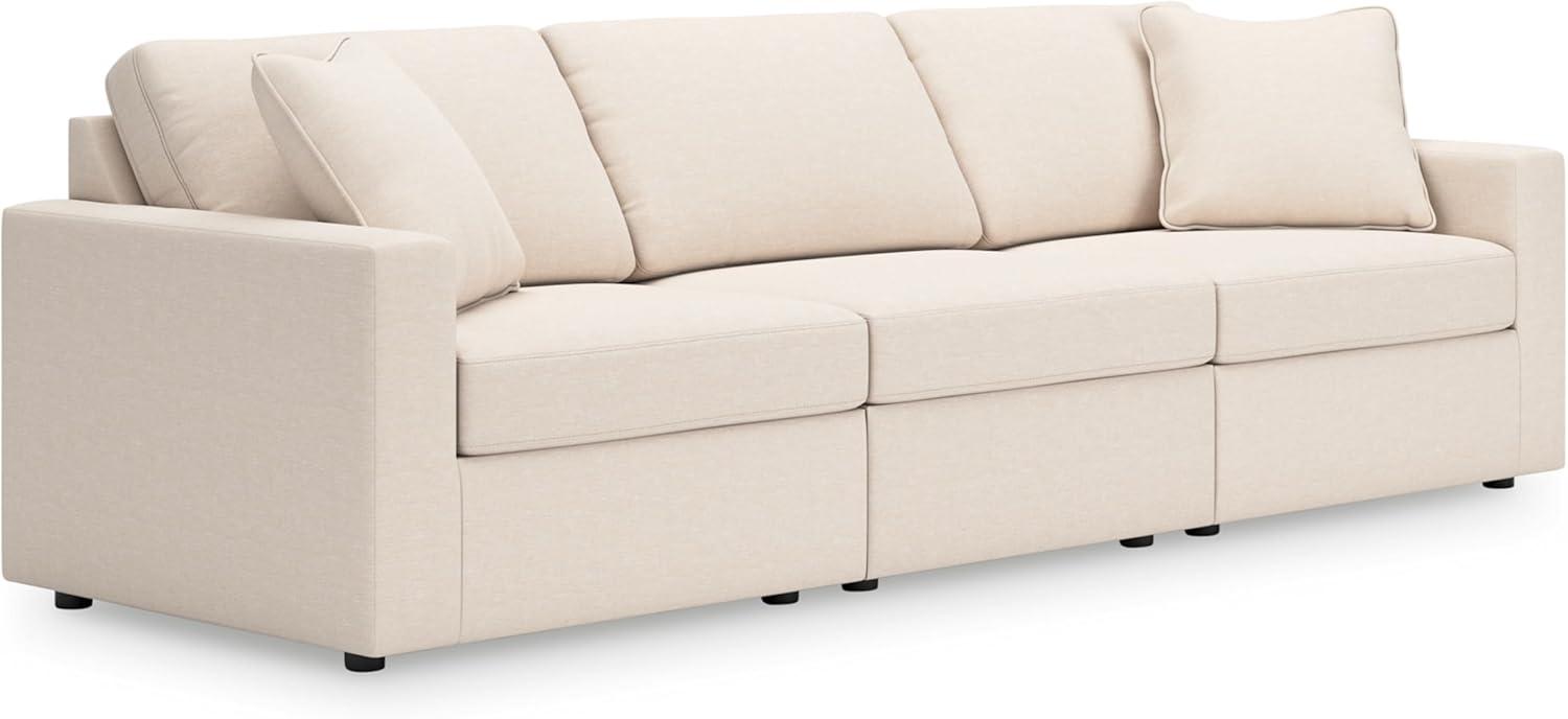 imageSignature Design by Ashley Modmax Contemporary Modular Stain Resistant 3Piece Sofa with Removable Zippered Covers and 2 Accent Pillows Reversible Back and Seat Cushions BlueBeige