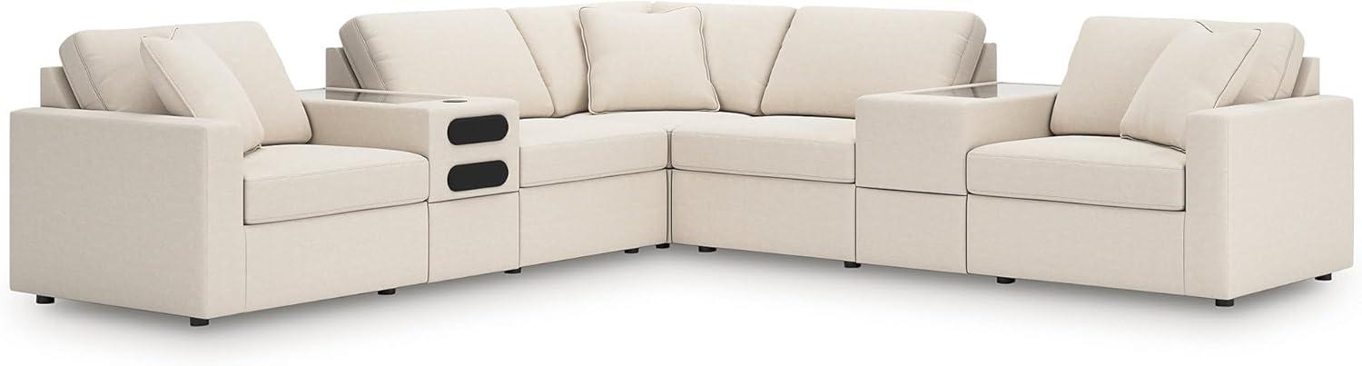imageSignature Design by Ashley Modmax Contemporary Modular Stain Resistant 3Piece Sofa with Removable Zippered Covers and 2 Accent Pillows Reversible Back and Seat Cushions BlueBeige