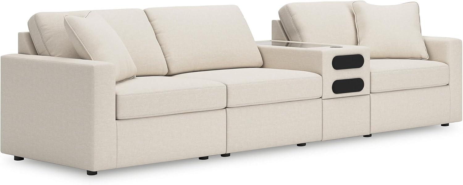 imageSignature Design by Ashley Modmax Contemporary Modular Stain Resistant 3Piece Sofa with Removable Zippered Covers and 2 Accent Pillows Reversible Back and Seat Cushions BlueBeige