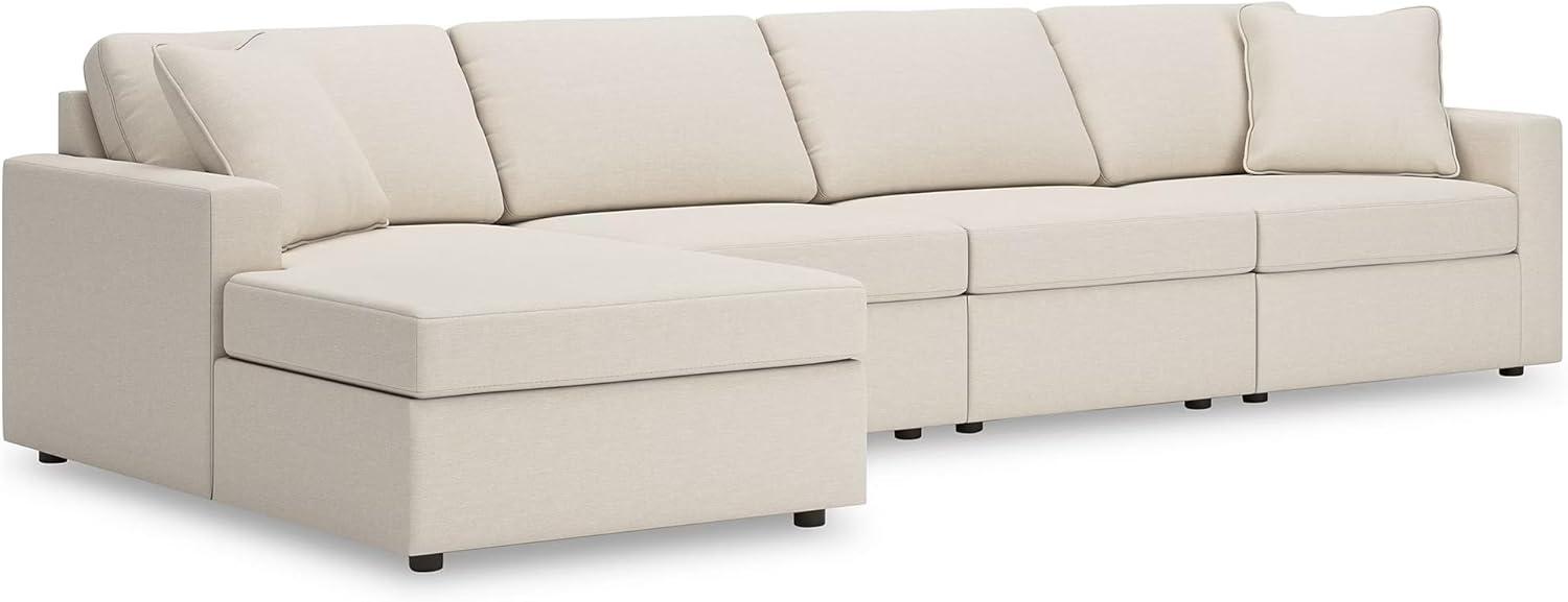 imageSignature Design by Ashley Modmax Contemporary Modular Stain Resistant 3Piece Sofa with Removable Zippered Covers and 2 Accent Pillows Reversible Back and Seat Cushions BlueBeige