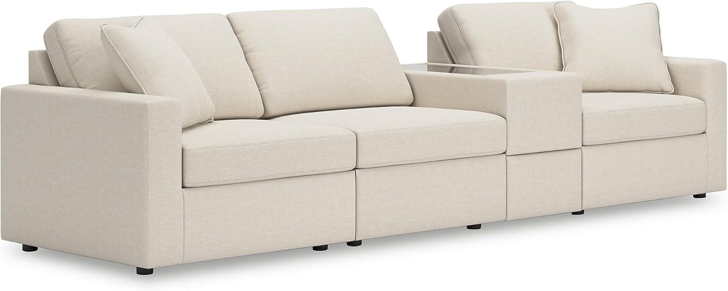 imageSignature Design by Ashley Modmax Contemporary Modular Stain Resistant 3Piece Sofa with Removable Zippered Covers and 2 Accent Pillows Reversible Back and Seat Cushions BlueBeige
