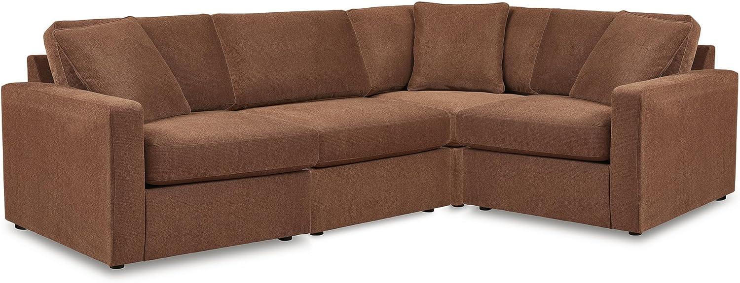 imageSignature Design by Ashley Modmax Contemporary Modular Stain Resistant 3Piece Sofa with Removable Zippered Covers and 2 Accent Pillows Reversible Back and Seat Cushions BlueBurnt Orange