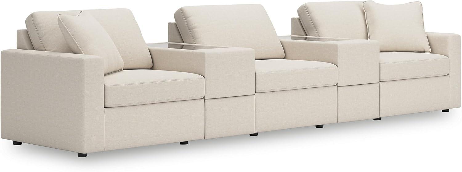 imageSignature Design by Ashley Modmax Contemporary Modular Stain Resistant 3Piece Sofa with Removable Zippered Covers and 2 Accent Pillows Reversible Back and Seat Cushions BlueBeige