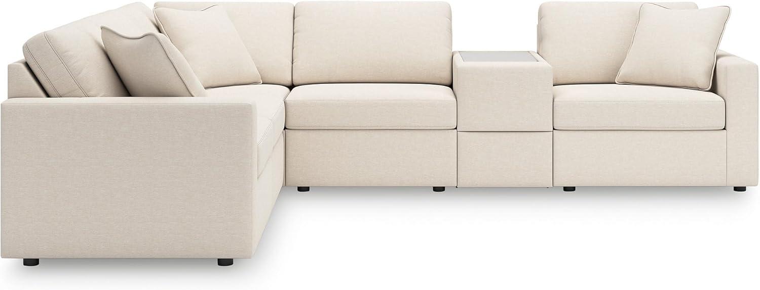 imageSignature Design by Ashley Modmax Contemporary Modular Stain Resistant 3Piece Sofa with Removable Zippered Covers and 2 Accent Pillows Reversible Back and Seat Cushions BlueBeige