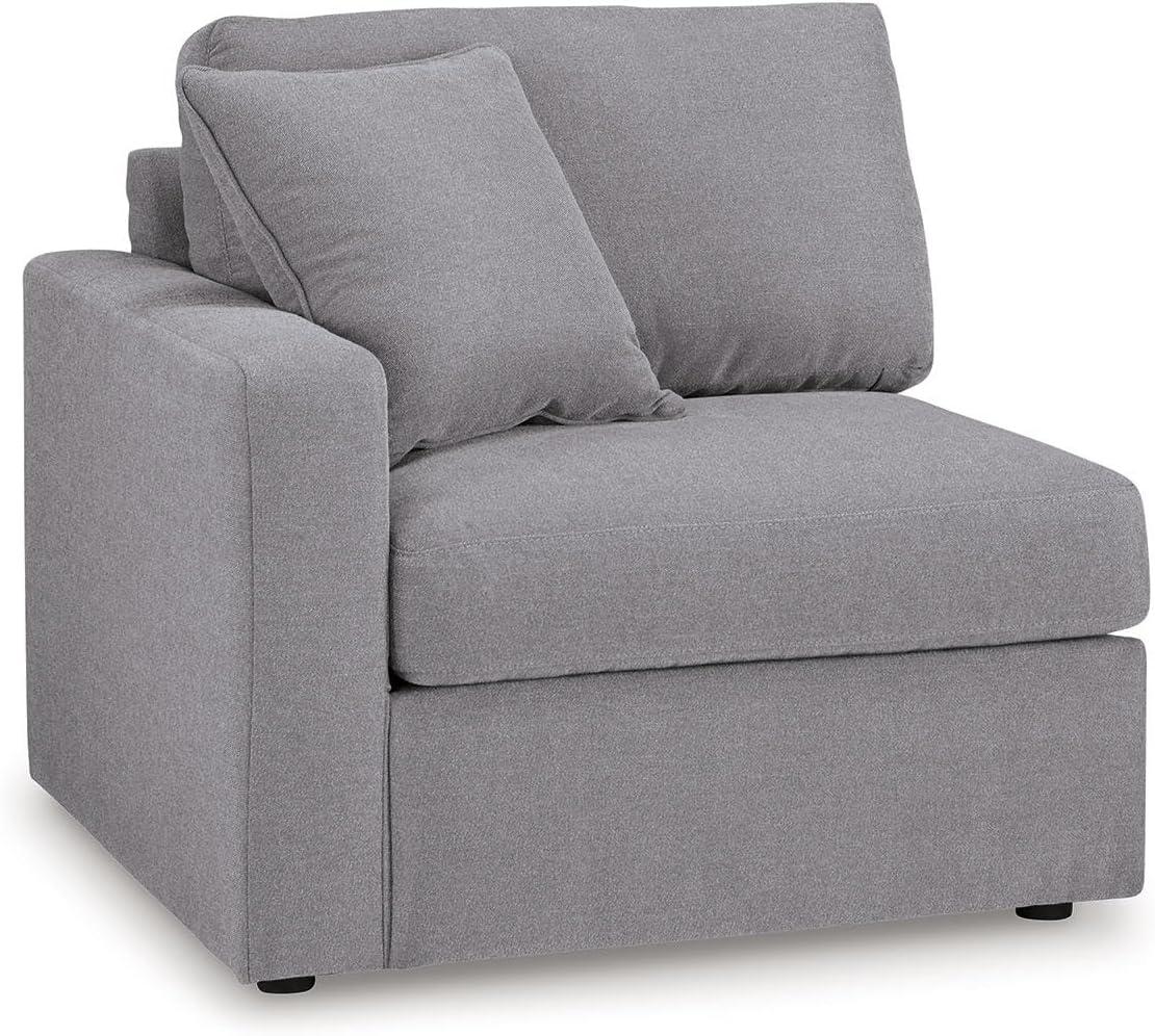 imageSignature Design by Ashley Modmax Contemporary Modular Stain Resistant 3Piece Sofa with Removable Zippered Covers and 2 Accent Pillows Reversible Back and Seat Cushions BlueLight Gray