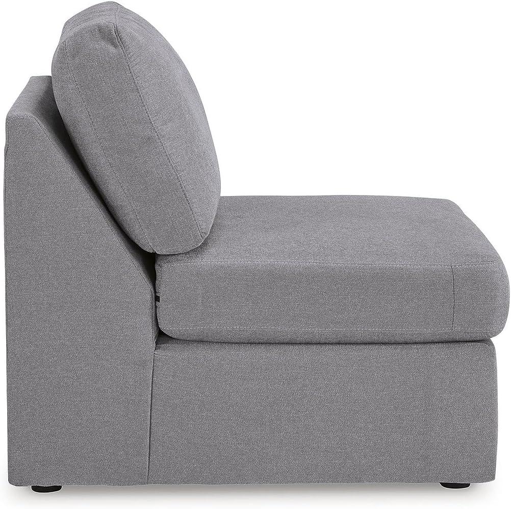imageSignature Design by Ashley Modmax Contemporary Modular Stain Resistant 3Piece Sofa with Removable Zippered Covers and 2 Accent Pillows Reversible Back and Seat Cushions BlueLight Gray