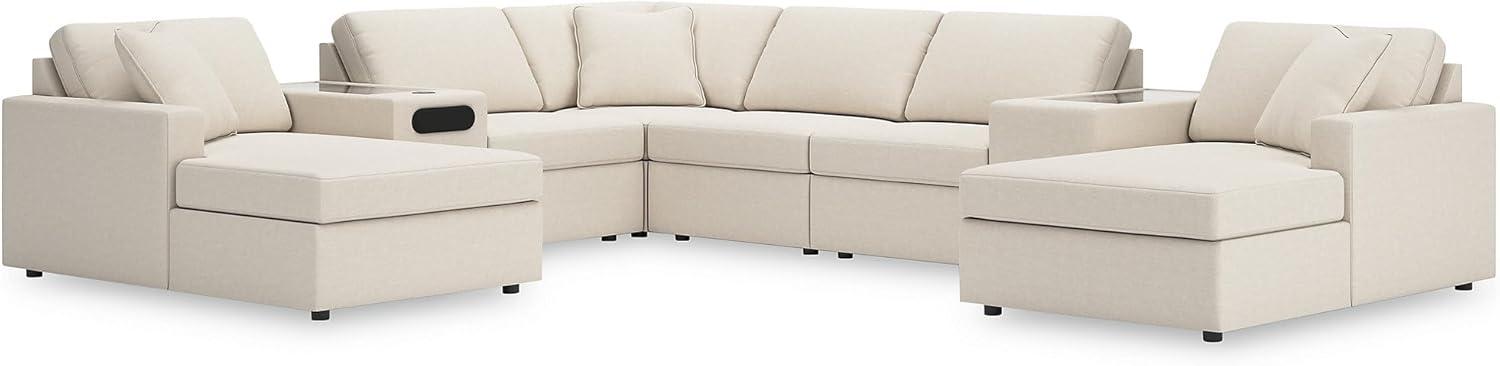 imageSignature Design by Ashley Modmax Contemporary Modular Stain Resistant 3Piece Sofa with Removable Zippered Covers and 2 Accent Pillows Reversible Back and Seat Cushions BlueBeige