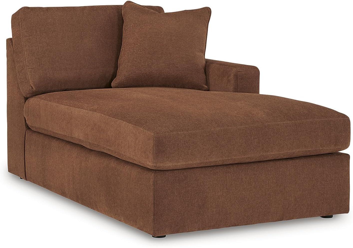 imageSignature Design by Ashley Modmax Contemporary Modular Stain Resistant 3Piece Sofa with Removable Zippered Covers and 2 Accent Pillows Reversible Back and Seat Cushions BlueBurnt Orange