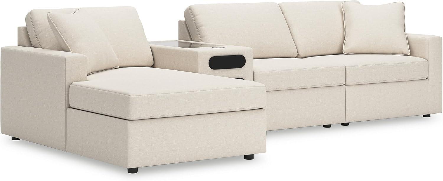 imageSignature Design by Ashley Modmax Contemporary Modular Stain Resistant 3Piece Sofa with Removable Zippered Covers and 2 Accent Pillows Reversible Back and Seat Cushions BlueBeige