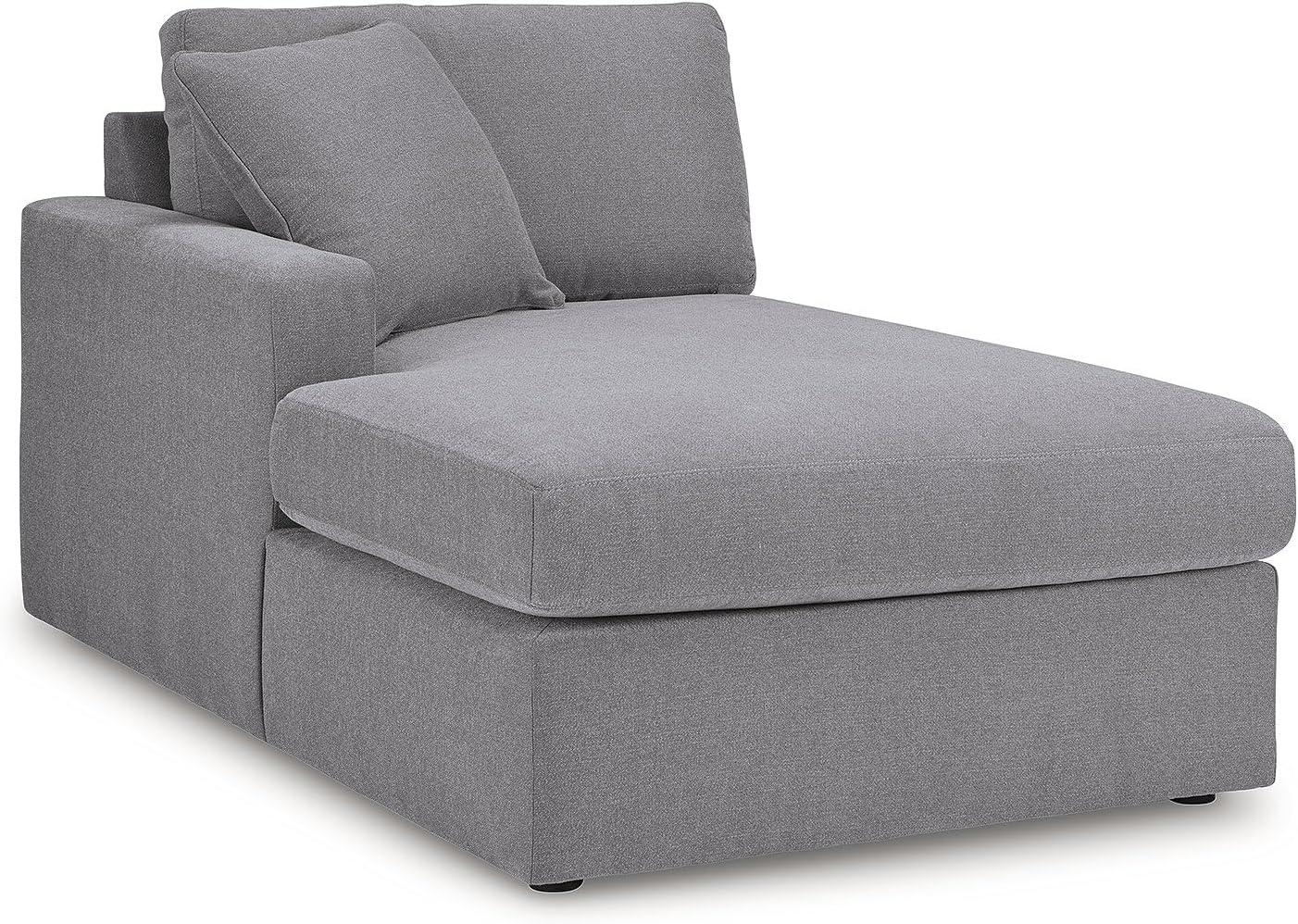 imageSignature Design by Ashley Modmax Contemporary Modular Stain Resistant 3Piece Sofa with Removable Zippered Covers and 2 Accent Pillows Reversible Back and Seat Cushions BlueLight Gray