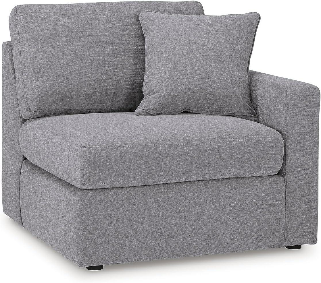 imageSignature Design by Ashley Modmax Contemporary Modular Stain Resistant 3Piece Sofa with Removable Zippered Covers and 2 Accent Pillows Reversible Back and Seat Cushions BlueLight Gray