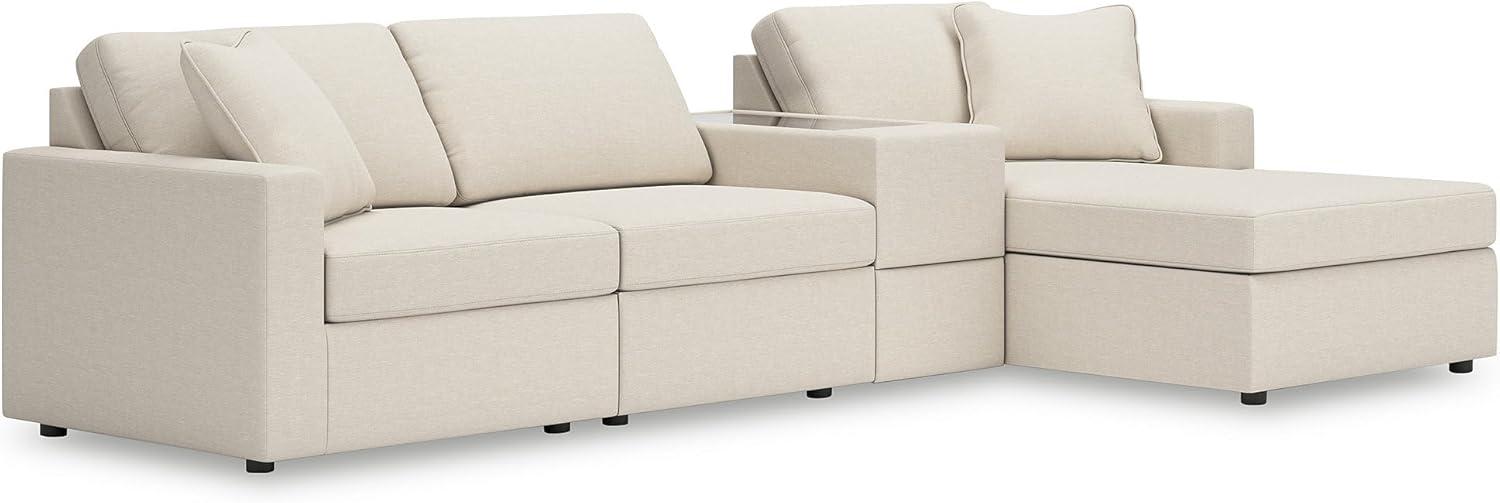 imageSignature Design by Ashley Modmax Contemporary Modular Stain Resistant 3Piece Sofa with Removable Zippered Covers and 2 Accent Pillows Reversible Back and Seat Cushions BlueBeige