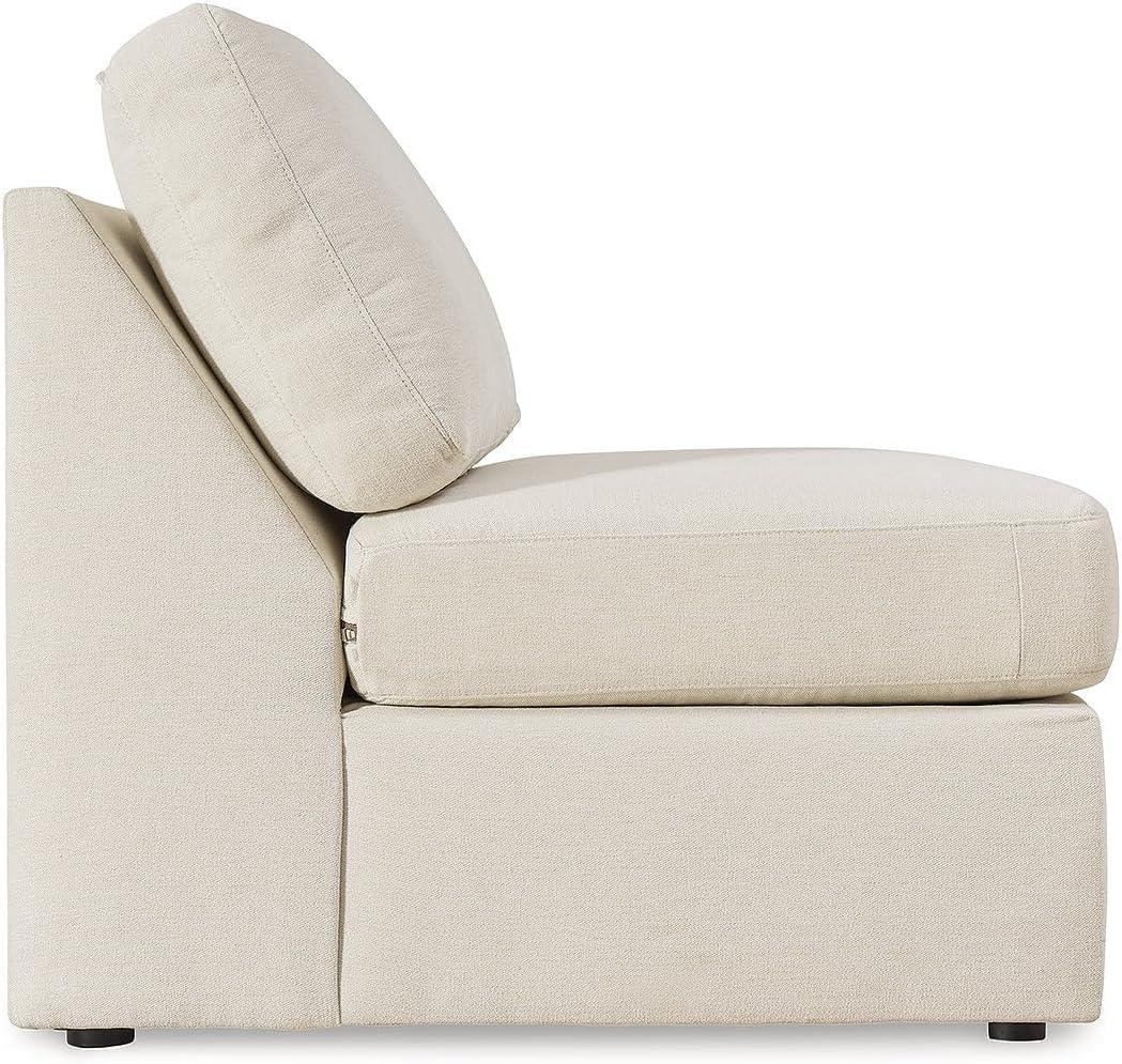 imageSignature Design by Ashley Modmax Contemporary Modular Stain Resistant 3Piece Sofa with Removable Zippered Covers and 2 Accent Pillows Reversible Back and Seat Cushions BlueBeige