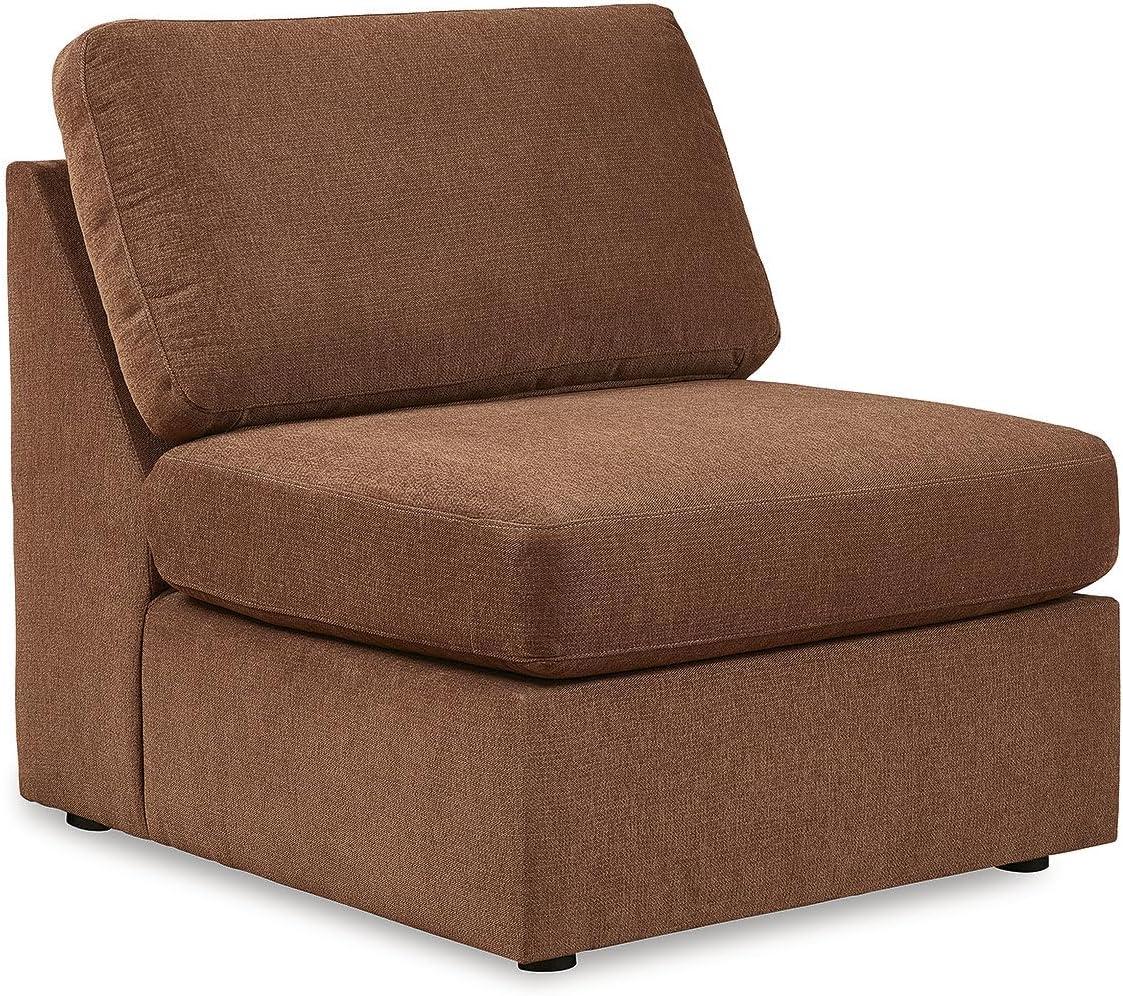 imageSignature Design by Ashley Modmax Contemporary Modular Stain Resistant 3Piece Sofa with Removable Zippered Covers and 2 Accent Pillows Reversible Back and Seat Cushions BlueBurnt Orange