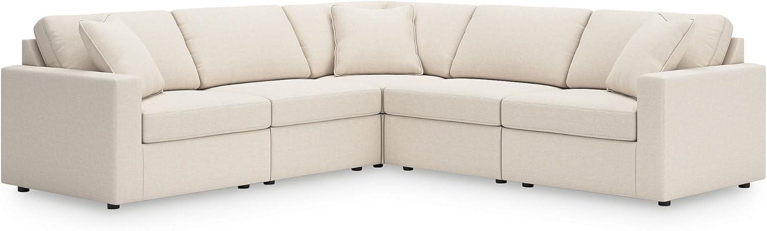 imageSignature Design by Ashley Modmax Contemporary Modular Stain Resistant 3Piece Sofa with Removable Zippered Covers and 2 Accent Pillows Reversible Back and Seat Cushions BlueBeige