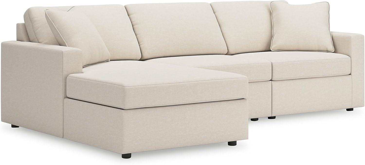 imageSignature Design by Ashley Modmax Contemporary Modular Stain Resistant 3Piece Sofa with Removable Zippered Covers and 2 Accent Pillows Reversible Back and Seat Cushions BlueBeige