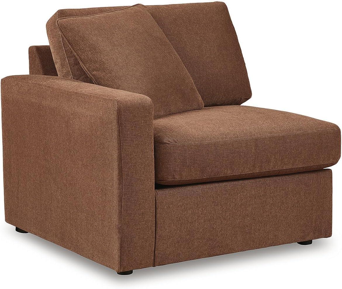 imageSignature Design by Ashley Modmax Contemporary Modular Stain Resistant 3Piece Sofa with Removable Zippered Covers and 2 Accent Pillows Reversible Back and Seat Cushions BlueBurnt Orange