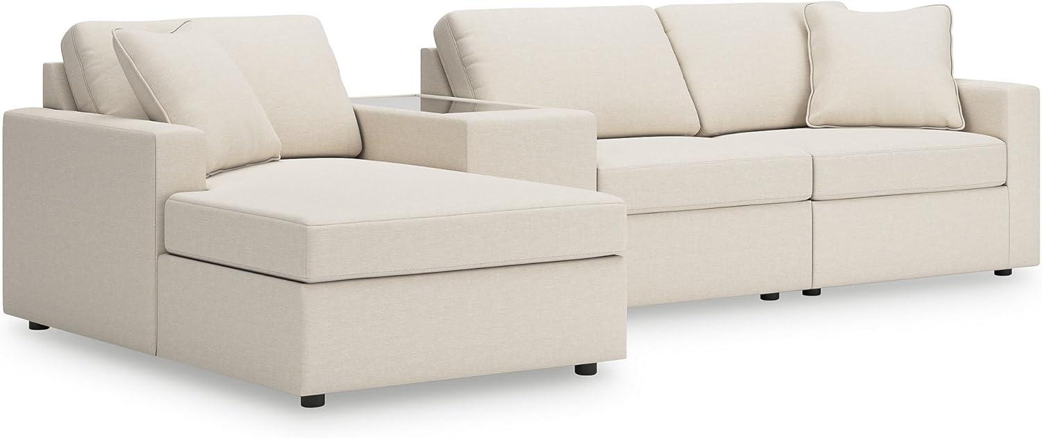 imageSignature Design by Ashley Modmax Contemporary Modular Stain Resistant 3Piece Sofa with Removable Zippered Covers and 2 Accent Pillows Reversible Back and Seat Cushions BlueBeige