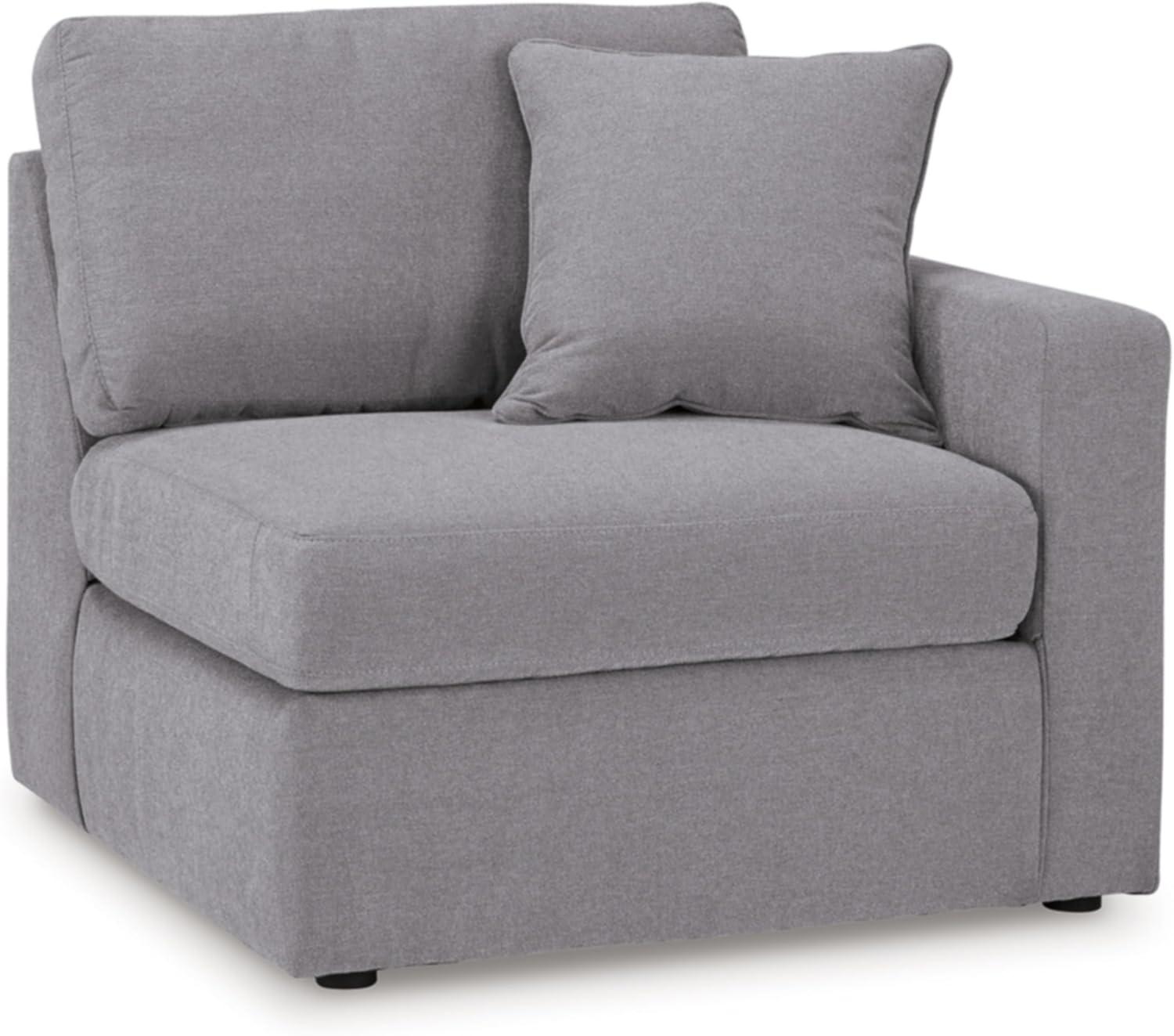 imageSignature Design by Ashley Modmax Contemporary Modular Stain Resistant 3Piece Sofa with Removable Zippered Covers and 2 Accent Pillows Reversible Back and Seat Cushions BlueLight Gray