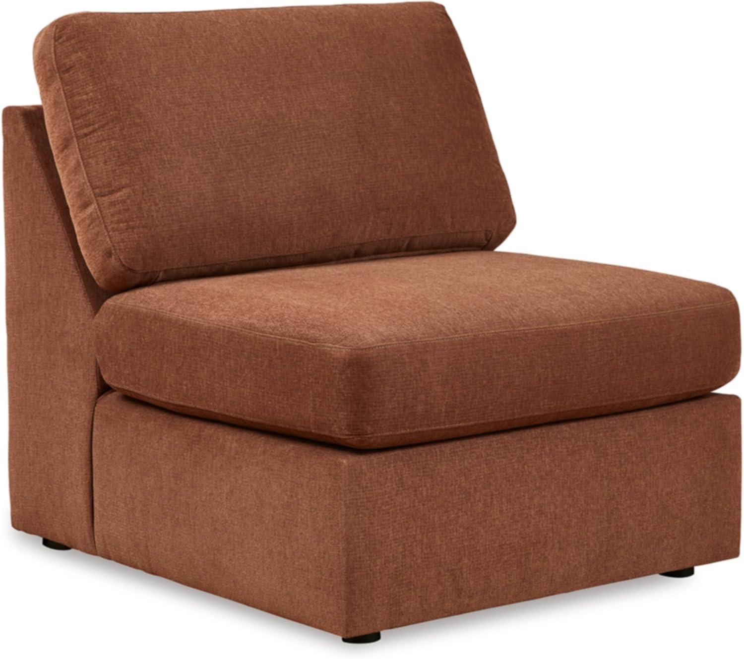 imageSignature Design by Ashley Modmax Contemporary Modular Stain Resistant 3Piece Sofa with Removable Zippered Covers and 2 Accent Pillows Reversible Back and Seat Cushions BlueBurnt Orange