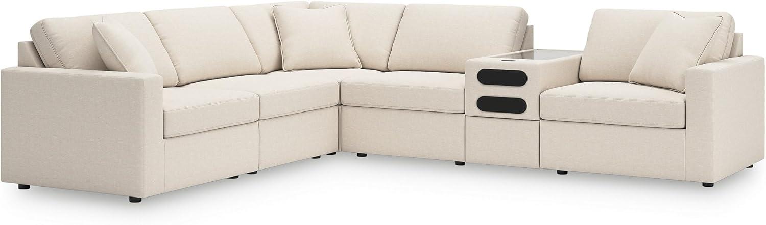 imageSignature Design by Ashley Modmax Contemporary Modular Stain Resistant 3Piece Sofa with Removable Zippered Covers and 2 Accent Pillows Reversible Back and Seat Cushions BlueBeige