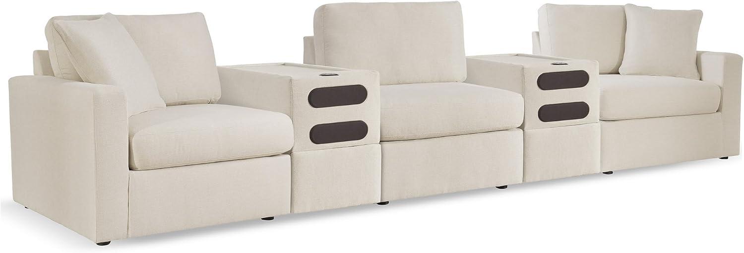 imageSignature Design by Ashley Modmax Contemporary Modular Stain Resistant 3Piece Sofa with Removable Zippered Covers and 2 Accent Pillows Reversible Back and Seat Cushions BlueBeige
