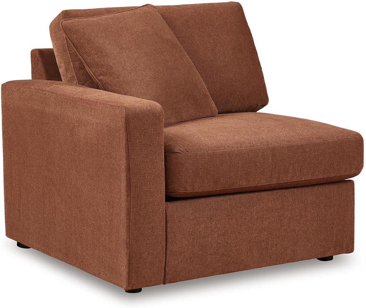imageSignature Design by Ashley Modmax Contemporary Modular Stain Resistant 3Piece Sofa with Removable Zippered Covers and 2 Accent Pillows Reversible Back and Seat Cushions BlueBurnt Orange