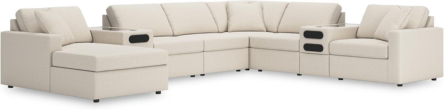 imageSignature Design by Ashley Modmax Contemporary Modular Stain Resistant 3Piece Sofa with Removable Zippered Covers and 2 Accent Pillows Reversible Back and Seat Cushions BlueBeige