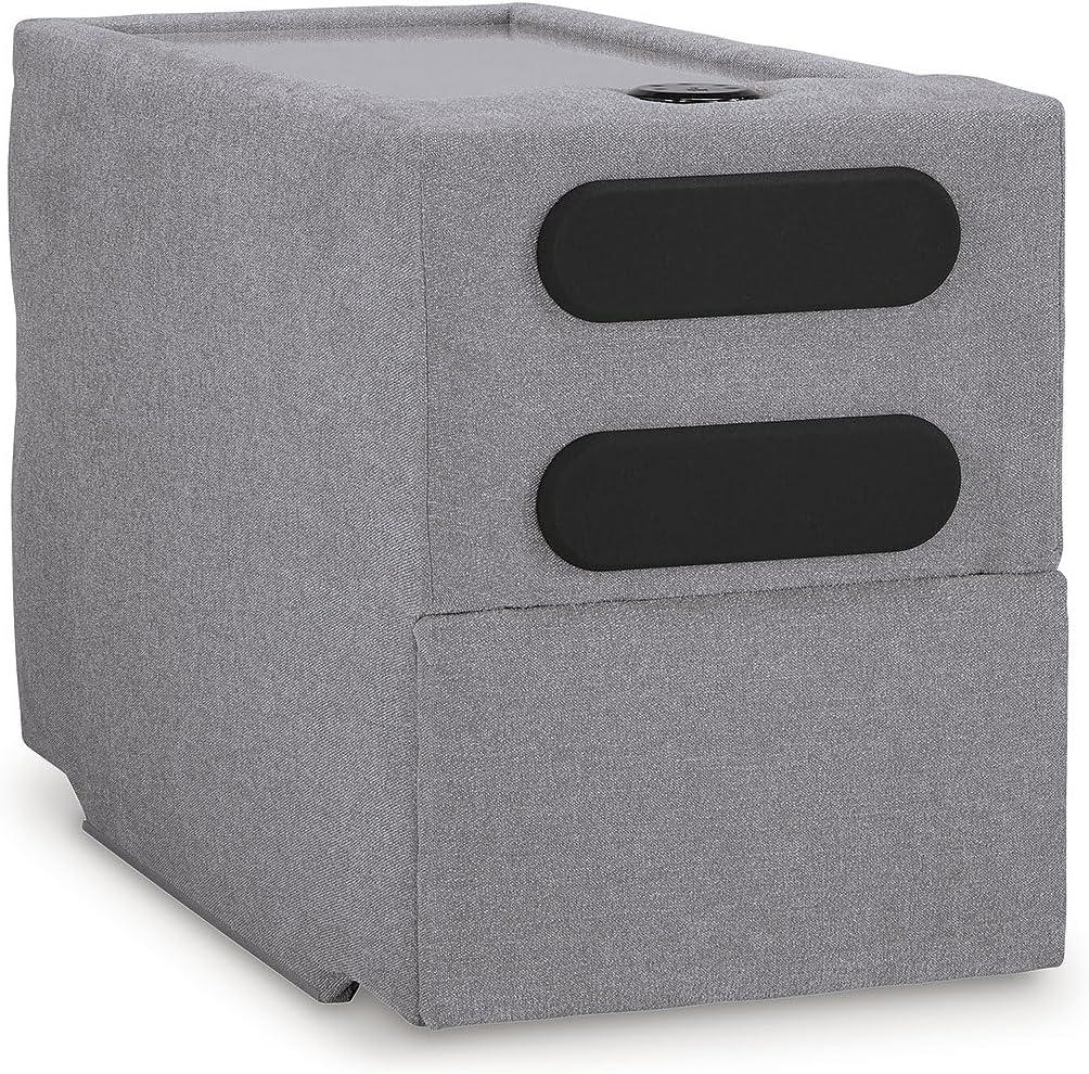 imageSignature Design by Ashley Modmax Contemporary Modular Stain Resistant 3Piece Sofa with Removable Zippered Covers and 2 Accent Pillows Reversible Back and Seat Cushions BlueLight Gray
