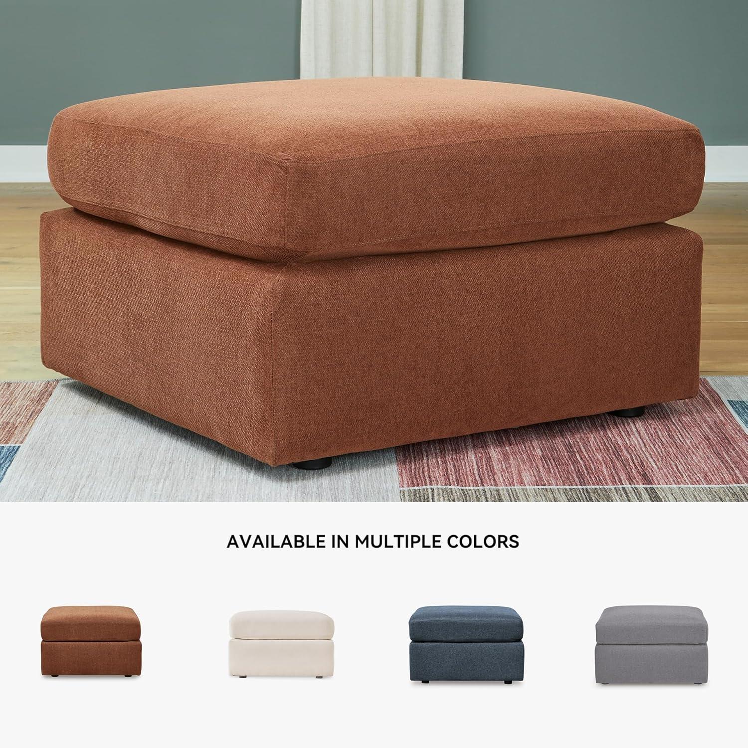 imageSignature Design by Ashley Modmax Contemporary Modular Stain Resistant 3Piece Sofa with Removable Zippered Covers and 2 Accent Pillows Reversible Back and Seat Cushions BlueBurnt Orange