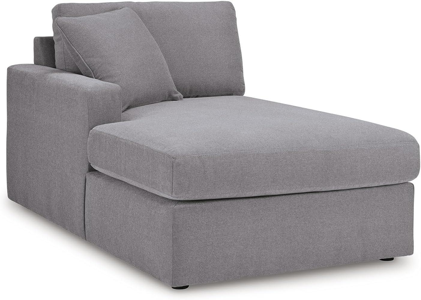 imageSignature Design by Ashley Modmax Contemporary Modular Stain Resistant 3Piece Sofa with Removable Zippered Covers and 2 Accent Pillows Reversible Back and Seat Cushions BlueLight Gray