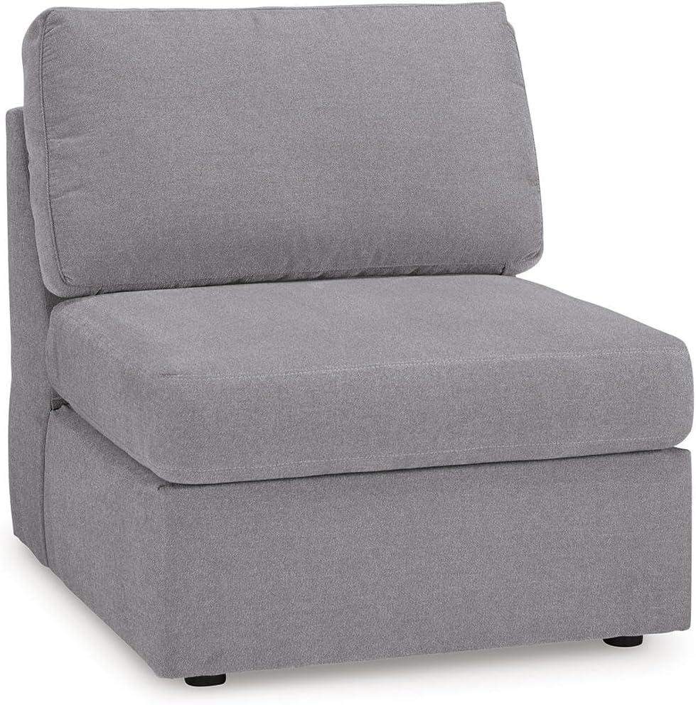 imageSignature Design by Ashley Modmax Contemporary Modular Stain Resistant 3Piece Sofa with Removable Zippered Covers and 2 Accent Pillows Reversible Back and Seat Cushions BlueLight Gray