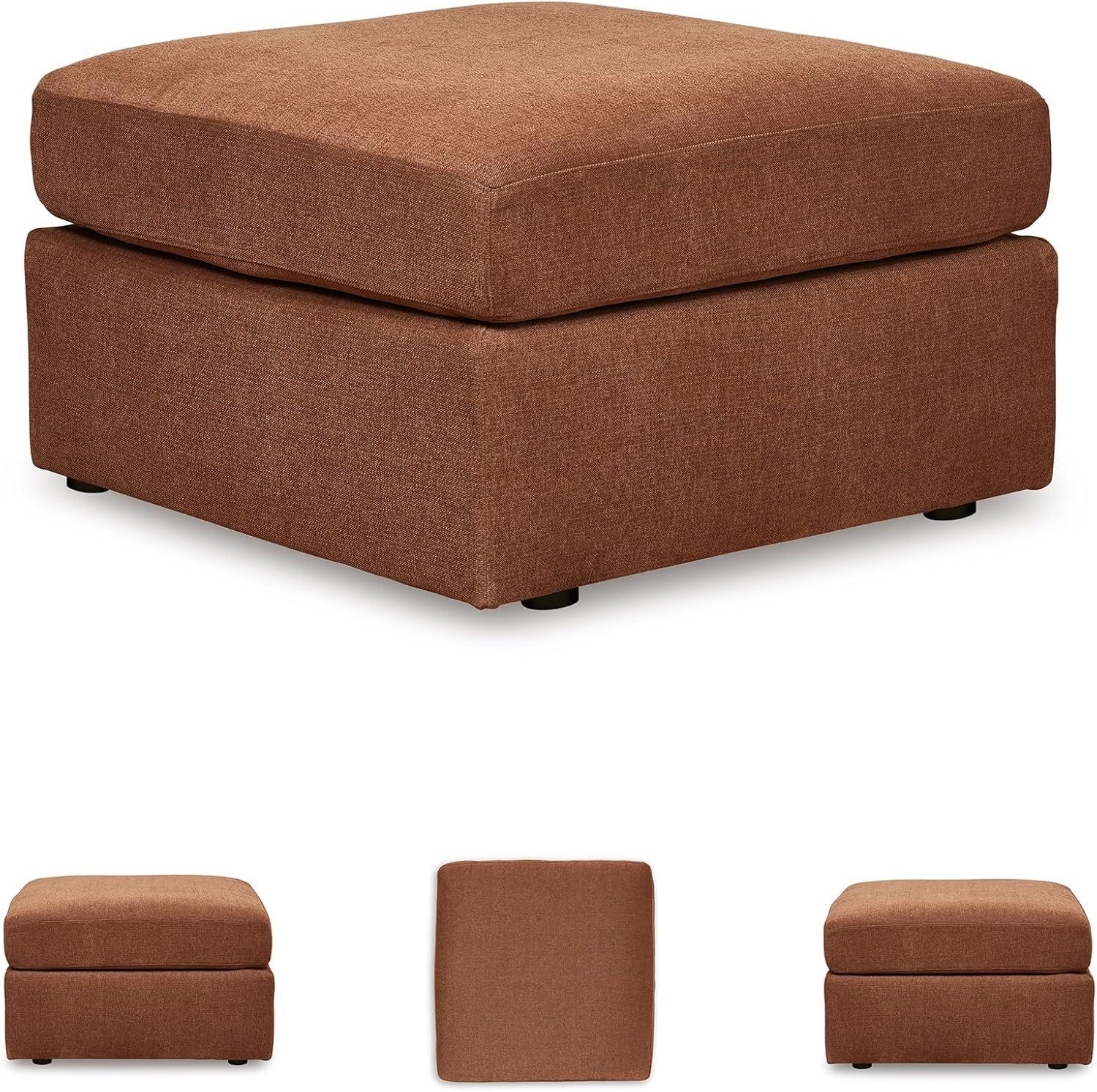 imageSignature Design by Ashley Modmax Contemporary Modular Stain Resistant 3Piece Sofa with Removable Zippered Covers and 2 Accent Pillows Reversible Back and Seat Cushions BlueBurnt Orange