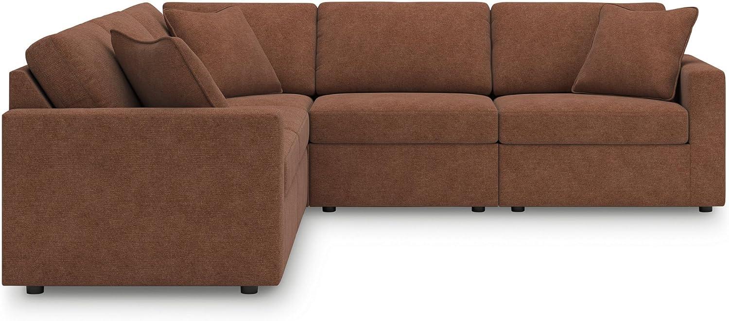 imageSignature Design by Ashley Modmax Contemporary Modular Stain Resistant 3Piece Sofa with Removable Zippered Covers and 2 Accent Pillows Reversible Back and Seat Cushions BlueBurnt Orange