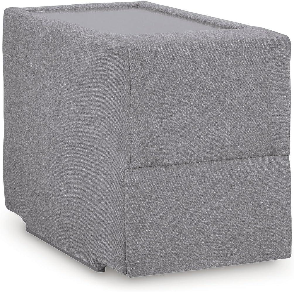 imageSignature Design by Ashley Modmax Contemporary Modular Stain Resistant 3Piece Sofa with Removable Zippered Covers and 2 Accent Pillows Reversible Back and Seat Cushions BlueLight Gray