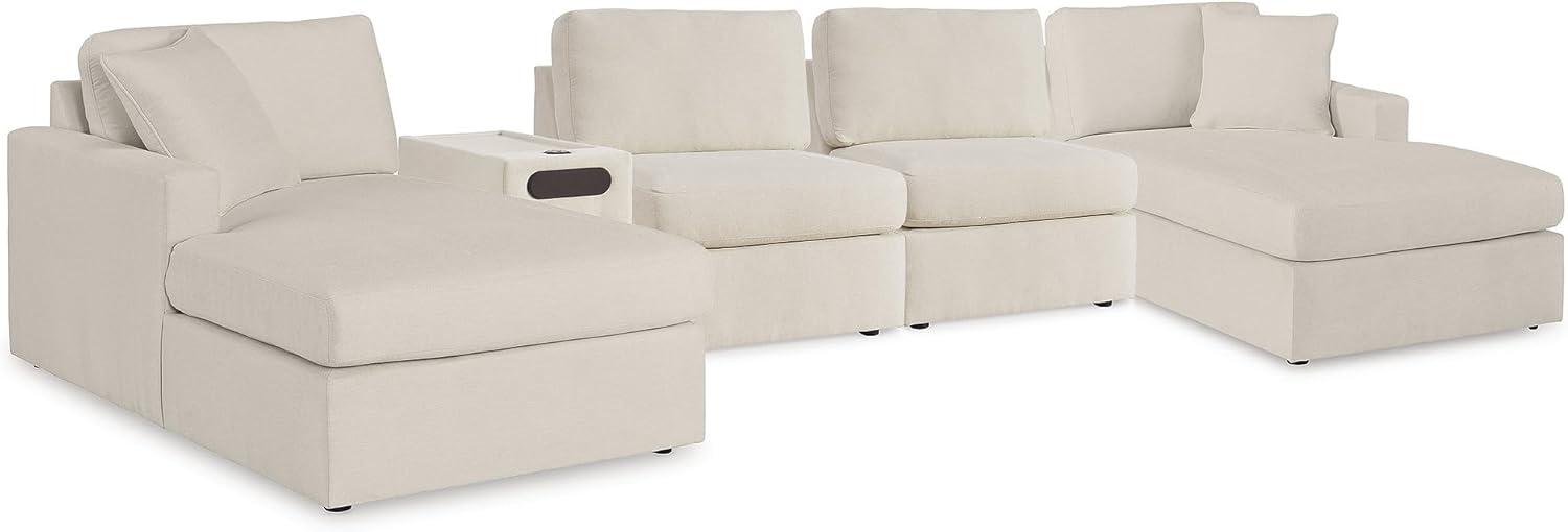 imageSignature Design by Ashley Modmax Contemporary Modular Stain Resistant 3Piece Sofa with Removable Zippered Covers and 2 Accent Pillows Reversible Back and Seat Cushions BlueBeige