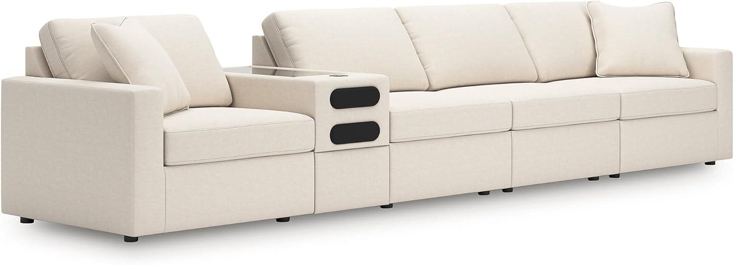 imageSignature Design by Ashley Modmax Contemporary Modular Stain Resistant 3Piece Sofa with Removable Zippered Covers and 2 Accent Pillows Reversible Back and Seat Cushions BlueBeige