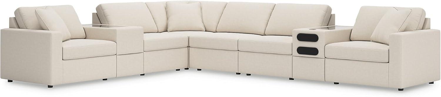 imageSignature Design by Ashley Modmax Contemporary Modular Stain Resistant 3Piece Sofa with Removable Zippered Covers and 2 Accent Pillows Reversible Back and Seat Cushions BlueBeige