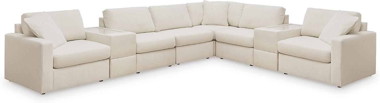 imageSignature Design by Ashley Modmax Contemporary Modular Stain Resistant 3Piece Sofa with Removable Zippered Covers and 2 Accent Pillows Reversible Back and Seat Cushions BlueBeige