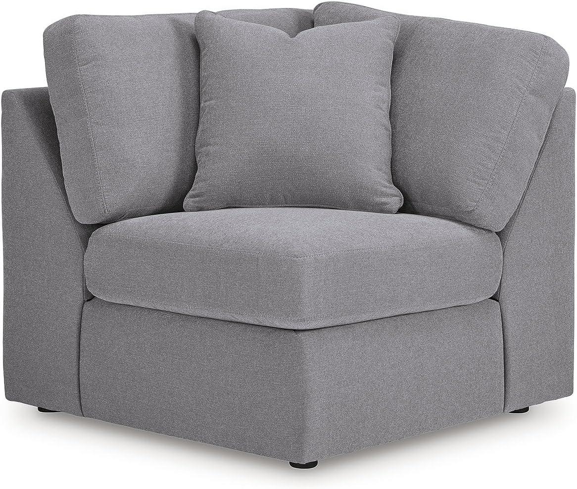 imageSignature Design by Ashley Modmax Contemporary Modular Stain Resistant 3Piece Sofa with Removable Zippered Covers and 2 Accent Pillows Reversible Back and Seat Cushions BlueLight Gray