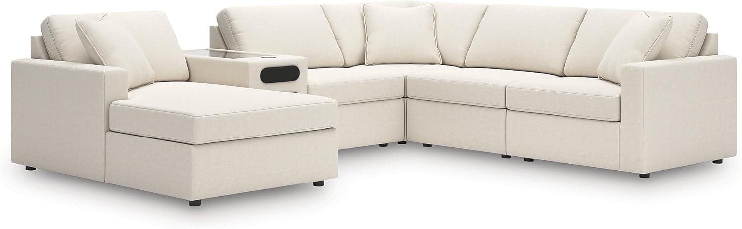 imageSignature Design by Ashley Modmax Contemporary Modular Stain Resistant 3Piece Sofa with Removable Zippered Covers and 2 Accent Pillows Reversible Back and Seat Cushions BlueBeige