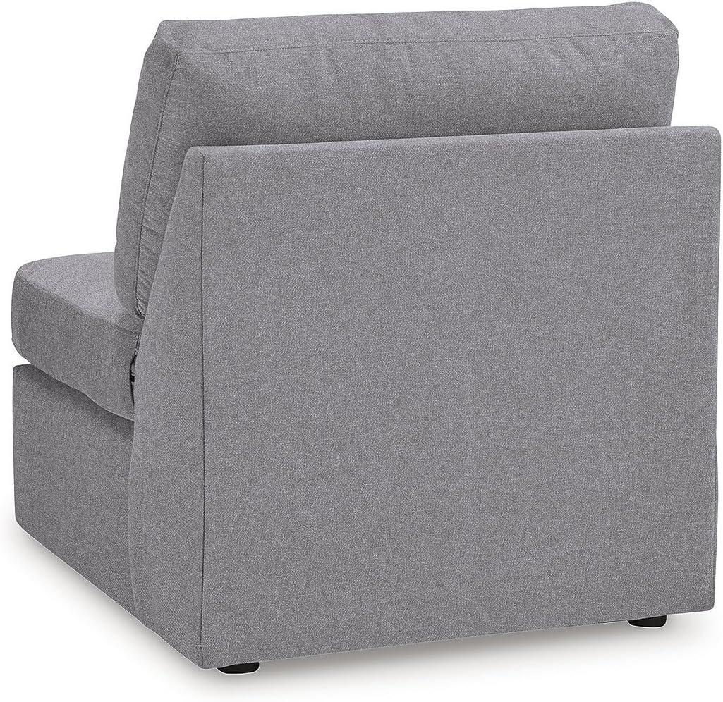 imageSignature Design by Ashley Modmax Contemporary Modular Stain Resistant 3Piece Sofa with Removable Zippered Covers and 2 Accent Pillows Reversible Back and Seat Cushions BlueLight Gray
