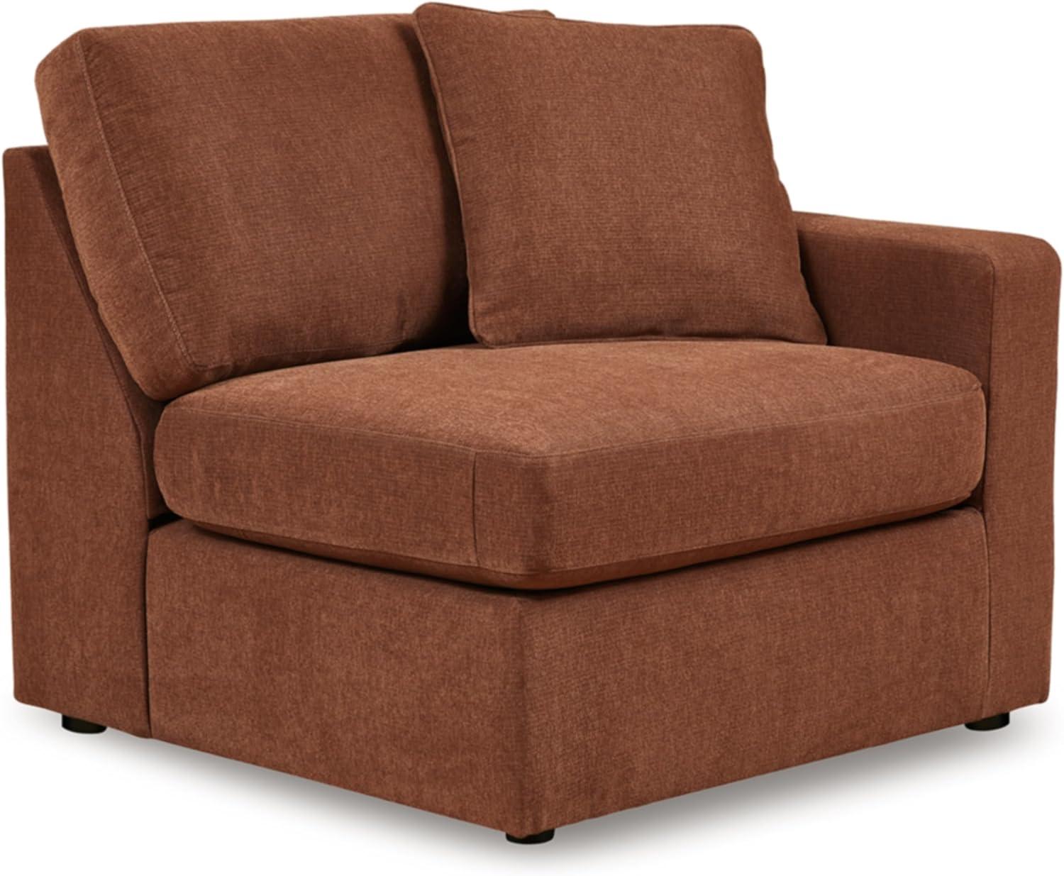 imageSignature Design by Ashley Modmax Contemporary Modular Stain Resistant 3Piece Sofa with Removable Zippered Covers and 2 Accent Pillows Reversible Back and Seat Cushions BlueBurnt Orange