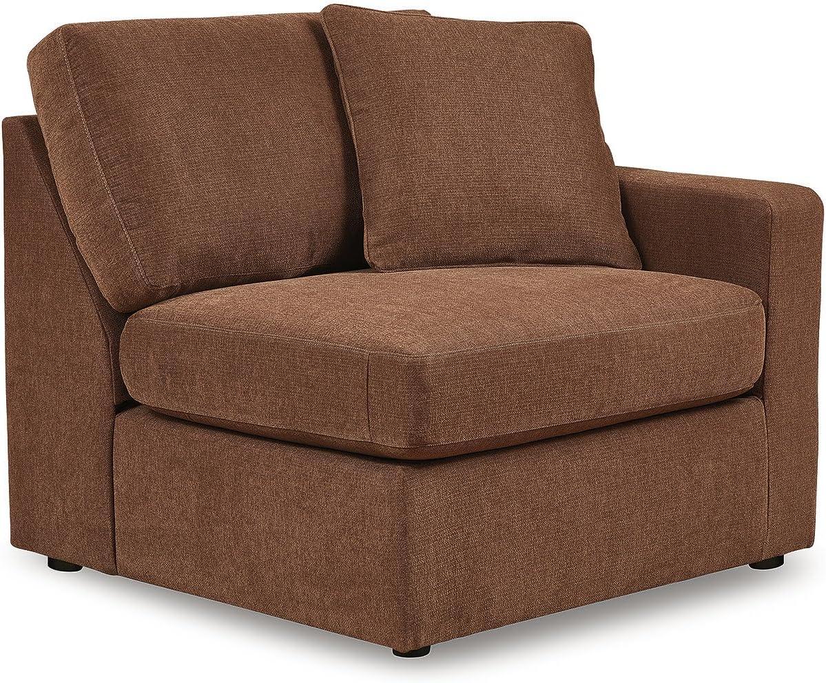 imageSignature Design by Ashley Modmax Contemporary Modular Stain Resistant 3Piece Sofa with Removable Zippered Covers and 2 Accent Pillows Reversible Back and Seat Cushions BlueBurnt Orange