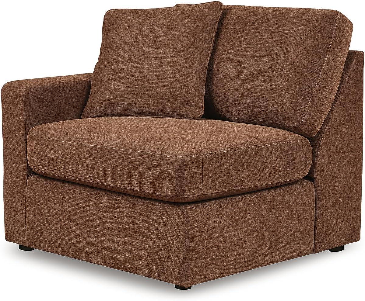 imageSignature Design by Ashley Modmax Contemporary Modular Stain Resistant 3Piece Sofa with Removable Zippered Covers and 2 Accent Pillows Reversible Back and Seat Cushions BlueBurnt Orange