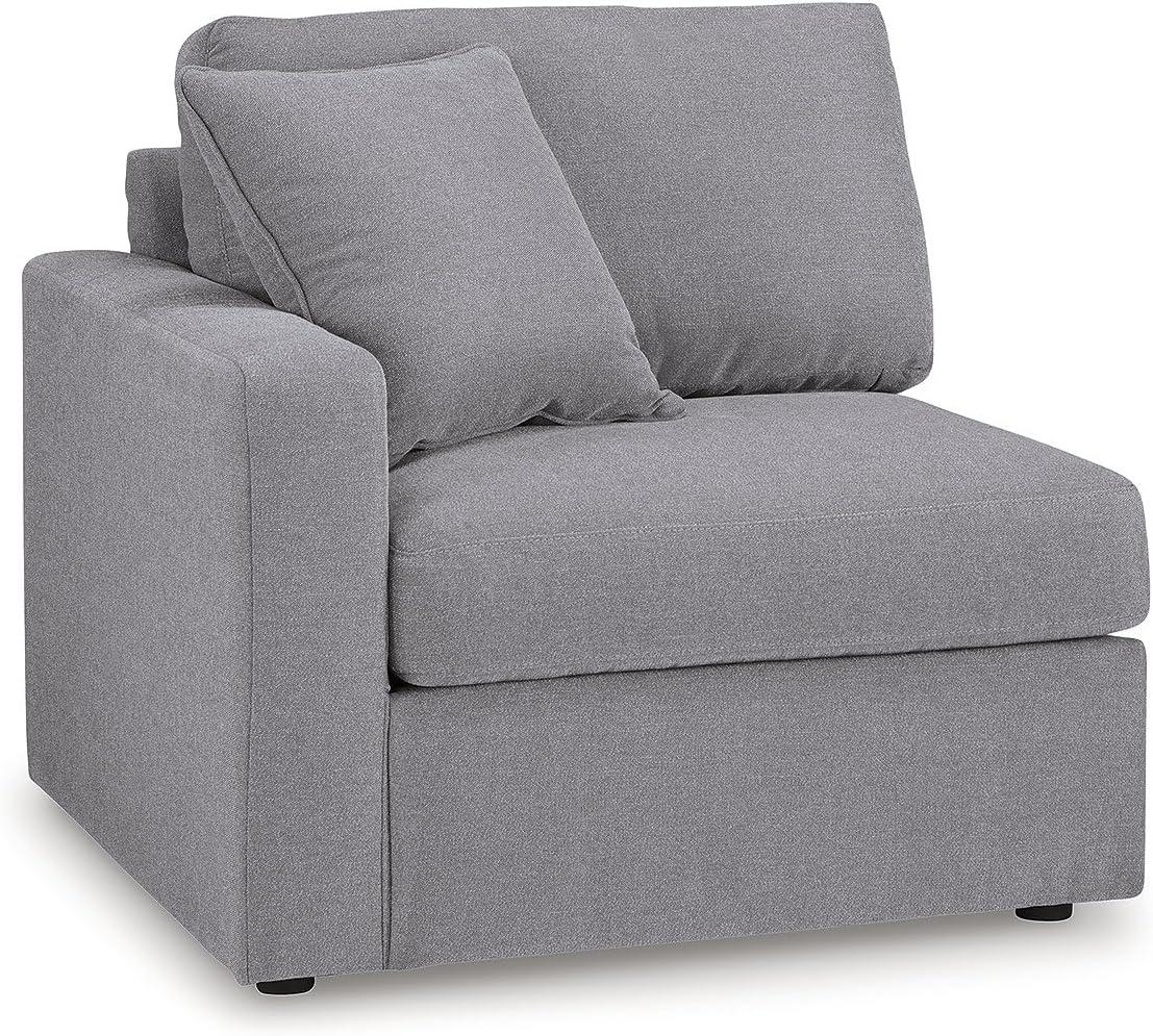 imageSignature Design by Ashley Modmax Contemporary Modular Stain Resistant 3Piece Sofa with Removable Zippered Covers and 2 Accent Pillows Reversible Back and Seat Cushions BlueLight Gray