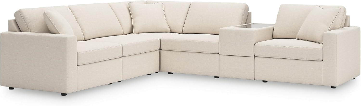 imageSignature Design by Ashley Modmax Contemporary Modular Stain Resistant 3Piece Sofa with Removable Zippered Covers and 2 Accent Pillows Reversible Back and Seat Cushions BlueBeige