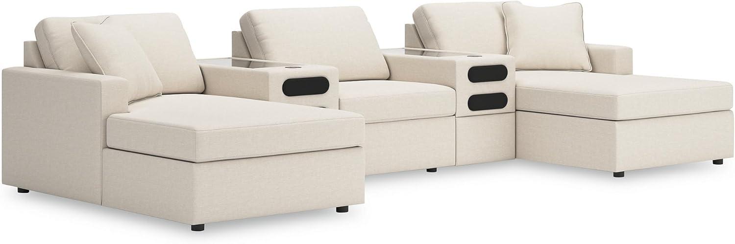 imageSignature Design by Ashley Modmax Contemporary Modular Stain Resistant 3Piece Sofa with Removable Zippered Covers and 2 Accent Pillows Reversible Back and Seat Cushions BlueBeige