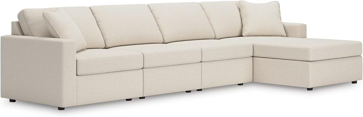 imageSignature Design by Ashley Modmax Contemporary Modular Stain Resistant 3Piece Sofa with Removable Zippered Covers and 2 Accent Pillows Reversible Back and Seat Cushions BlueBeige