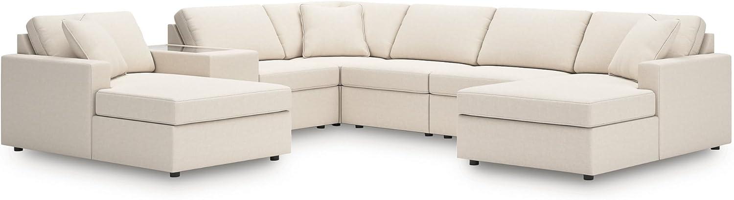 imageSignature Design by Ashley Modmax Contemporary Modular Stain Resistant 3Piece Sofa with Removable Zippered Covers and 2 Accent Pillows Reversible Back and Seat Cushions BlueBeige
